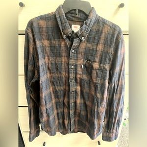 Blue + Red, size XL, flannel material, Levi’s brand